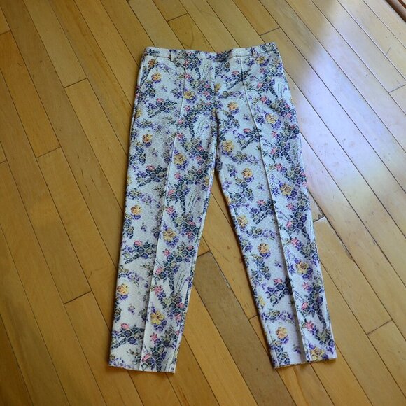 Topshop Jacquard Floral Cigarette Trousers US8 - Picture 2 of 13